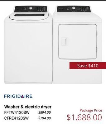 Canadian Appliance Source Frigidaire washer & electric dryer offer