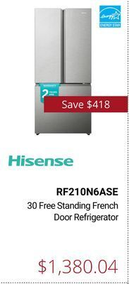 Canadian Appliance Source Hisense 30 free standing french door refrigerator offer