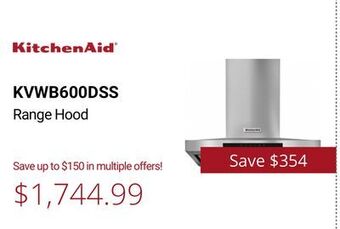Canadian Appliance Source Kitchenaid range hood offer