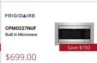 Canadian Appliance Source Frigidaire built in microwave offer