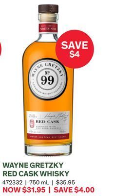 LCBO Wayne gretzky red cask whisky offer