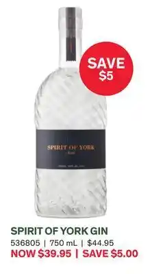 Spirit of york gin