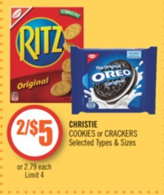 Shoppers Drug Mart Christie cookies or crackers offer