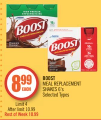 Shoppers Drug Mart Boost meal replacement shakes offer