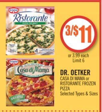 Shoppers Drug Mart Dr. oetker casa di mama or ristorante frozen pizza offer