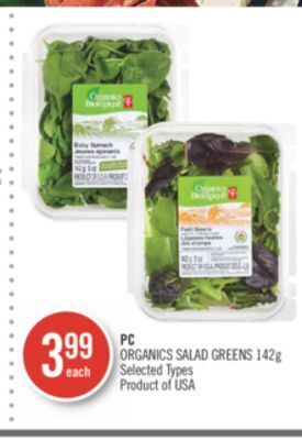 Shoppers Drug Mart Pc organics salad greens offer