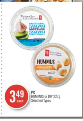 Shoppers Drug Mart Pc hummus or dip offer