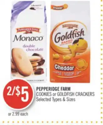Shoppers Drug Mart Pepperidge farm cookies or goldfish crackers offer