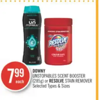 Shoppers Drug Mart Downy unstopables scent booster (285g) or resolve stain remover offer