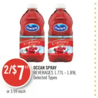 Shoppers Drug Mart Ocean spray beverages offer
