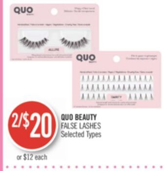Shoppers Drug Mart Quo beauty false lashes offer
