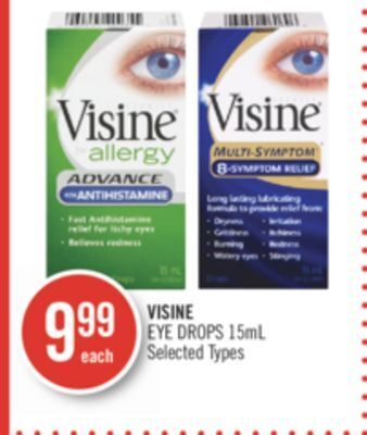 Shoppers Drug Mart Visine eye drops offer