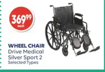 Wellwise by Shoppers Drive medical silver sport 2 wheel chair offer