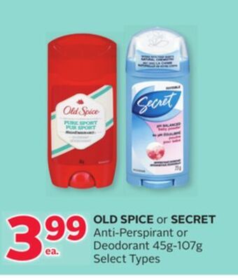 Rexall Old spice or secret anti-perspirant or deodorant offer
