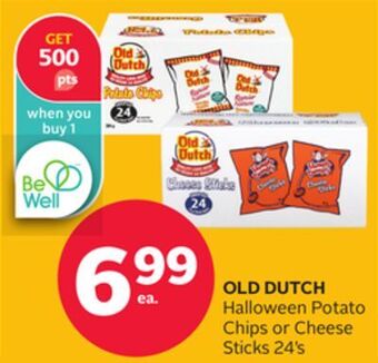Rexall Old dutch halloween potato chips or cheese sticks 24's offer