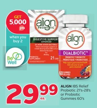Rexall Align ibs relief probiotic 21' s-28' s or probiotic gummies 60' s offer