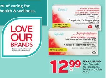Rexall Rexall brand extra strength acetaminophen tablets or caplets offer