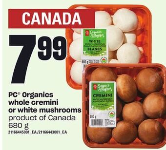 Independent City Market Pc® organics whole cremini or white mushrooms, 680 g offer