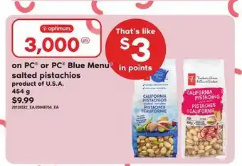 Independent City Market Pc® blue menu® salted pistachios, 454 g offer