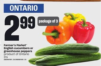Independent City Market Farmer's market™ english cucumbers or greenhouse peppers, 3's offer
