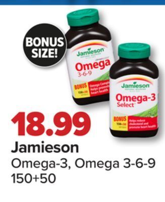 PharmaChoice Jamieson omega-3, omega 3-6-9 offer