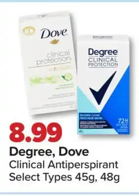 PharmaChoice Degree, dove clinical antiperspirant offer