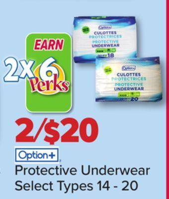 PharmaChoice Option+ protective underwear offer