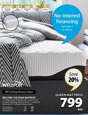 JYSK Wellpur f120 foam mattress offer