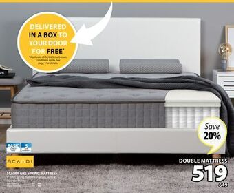 JYSK Scandi gre spring mattress offer