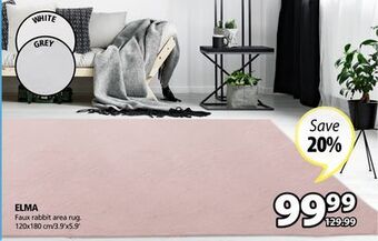 JYSK Elma faux rabbit area rug offer