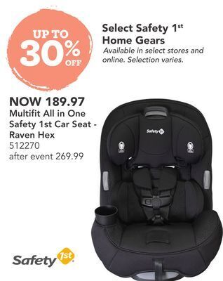 Babies 'R' Us Multifit all in one safety 1st car seat - raven hex offer