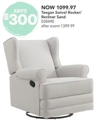 Babies 'R' Us Oxford baby teegan swivel rocker/ recliner sand offer