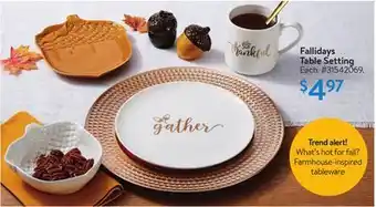 Walmart Fallidays table setting offer