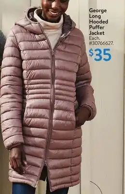 Walmart George long hooded puffer jacket offer