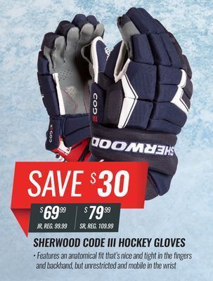 Hockey Life Sherwood code iii hockey gloves offer