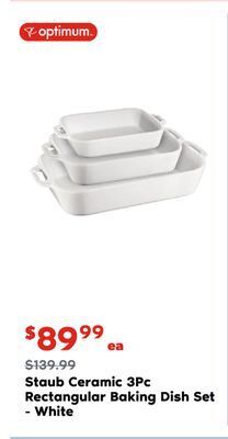 Real Canadian Superstore Staub ceramic 3pc rectangular baking dish set - white offer