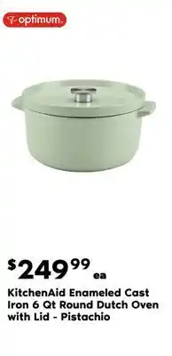 Real Canadian Superstore Kitchenaid enameled cast iron 6 qt round dutch oven with lid - pistachio offer