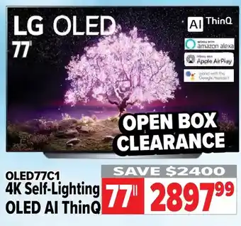 2001 Audio Video Lg 77" 4k self-lighting oled ai thinq tv offer