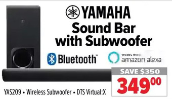 2001 Audio Video Yamaha sound bar with subwoofer offer