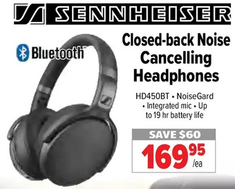 2001 Audio Video Sennheiser closed-back noise cancelling headphones offer