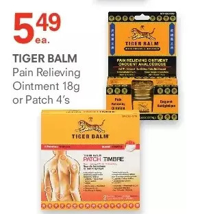 Guardian Pharmacy Tiger balm pain relieving ointment or patch offer