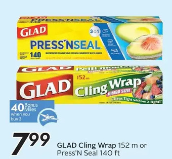 Sobeys Glad cling wrap or press'n seal offer