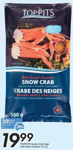 Sobeys Toppits snow crab legs and claw clusters offer