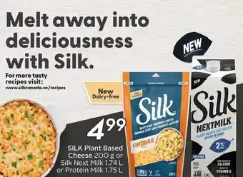 Sobeys Silk plant based cheese or silk next milk or protein milk offer