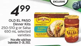 Sobeys Old el paso dinner kits or salsa offer