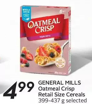 Sobeys General mills oatmeal crisp retail size cereals offer