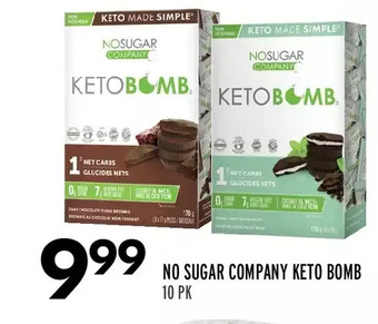 Sobeys No sugar company keto bomb offer