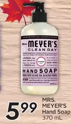 Sobeys Mrs. meyer's hand soap offer