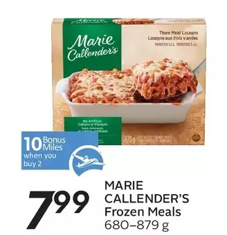 Sobeys Marie callender's frozen meals offer