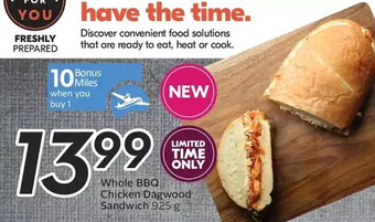 Sobeys Whole bbq chicken dagwood sandwich offer